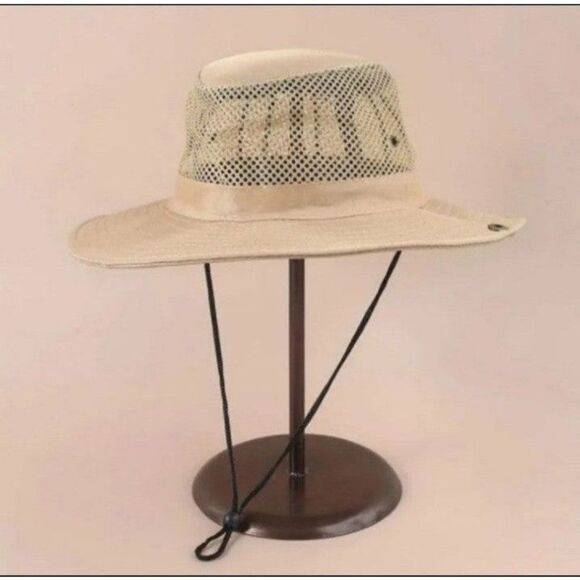 Cool breathable mesh unisex bucket hat khaki - Picture 1 of 2